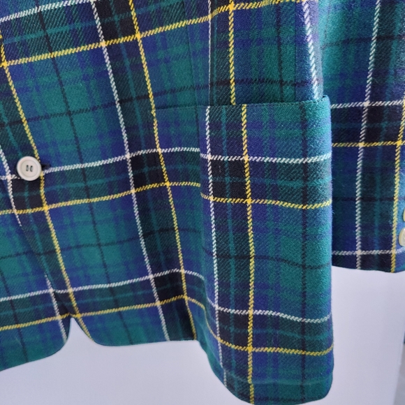 Vintage Men's Green Plaid Sport Coat (M / 38) - Picture 6 of 7